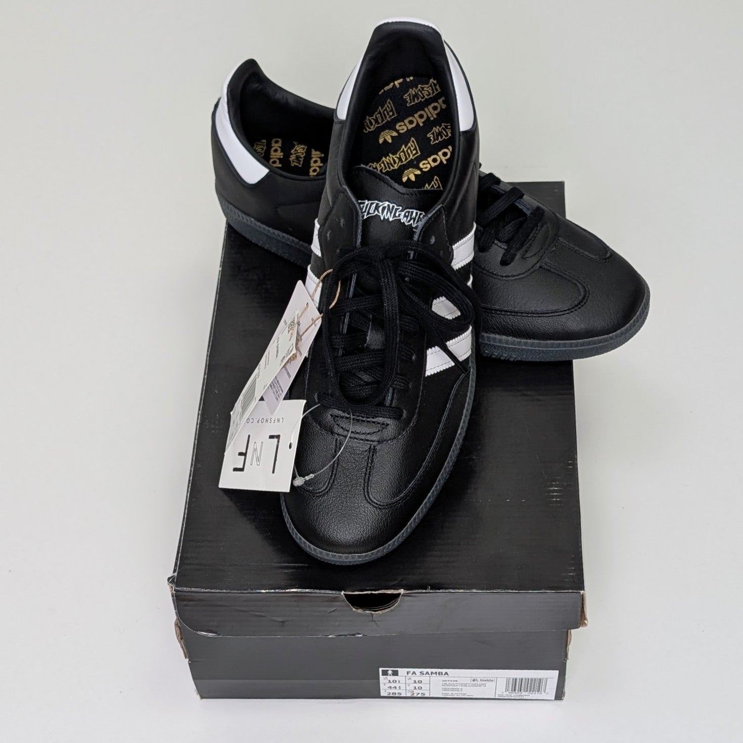 Adidas fucking awesome samba shoes black with white size 10.5 L N F Adidas fucking awesome samba shoes black with white size 10.5 L N F