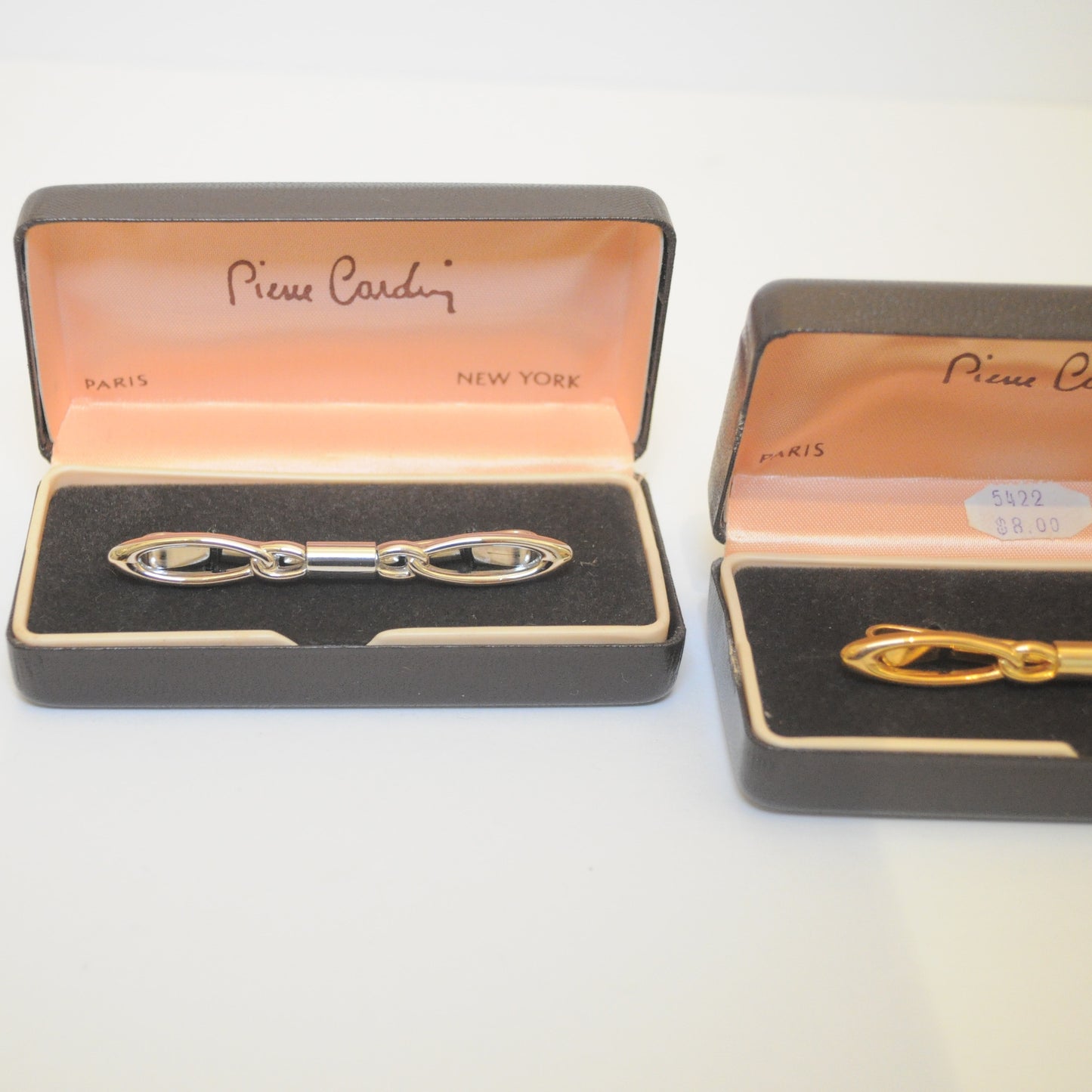 1950's PIERRE CARDIN COLLAR BARS GOLD + SILVER TIE CLIPS - LNF Shop - Pierre Cardin, Men's Jewelery, Montreal, Mile End