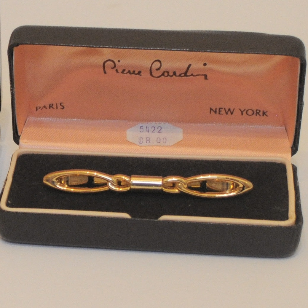 1950's PIERRE CARDIN COLLAR BARS GOLD + SILVER TIE CLIPS - LNF Shop - Pierre Cardin, Men's Jewelery, Montreal, Mile End