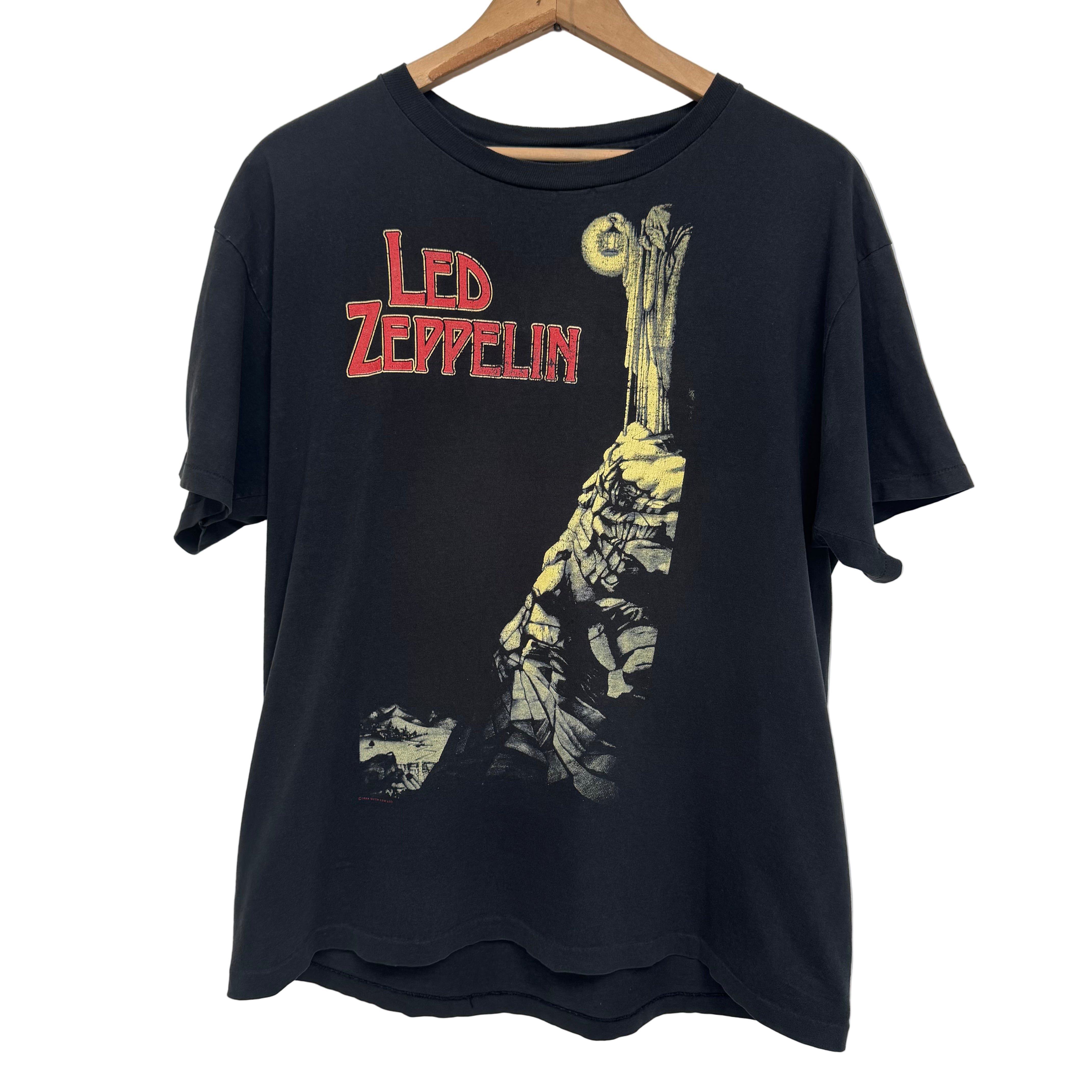 Led Zeppelin black 1984 tour shirt Zoso single stitch fits slim XL