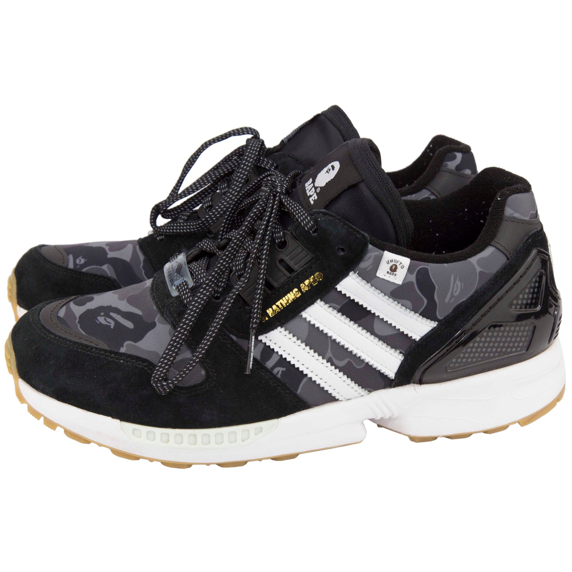 Adidas x Bape x Undefeated ZX8000 size 8 black L N F Adidas x Bape x Undefeated ZX8000 size 8 black L N F