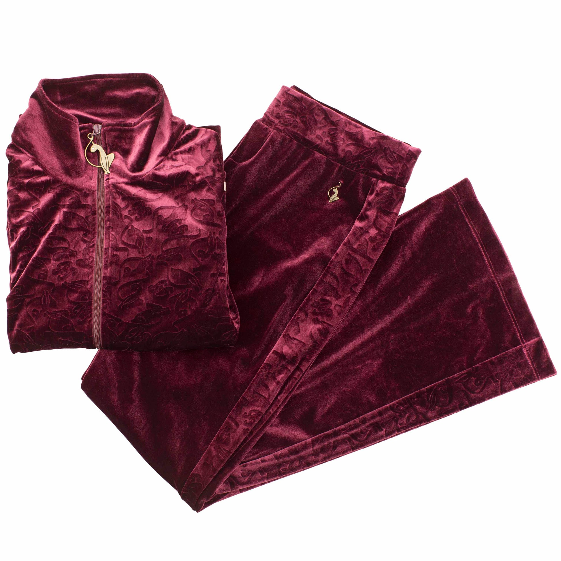 Baby phat burgundy velour track suit original 2000s laser etched