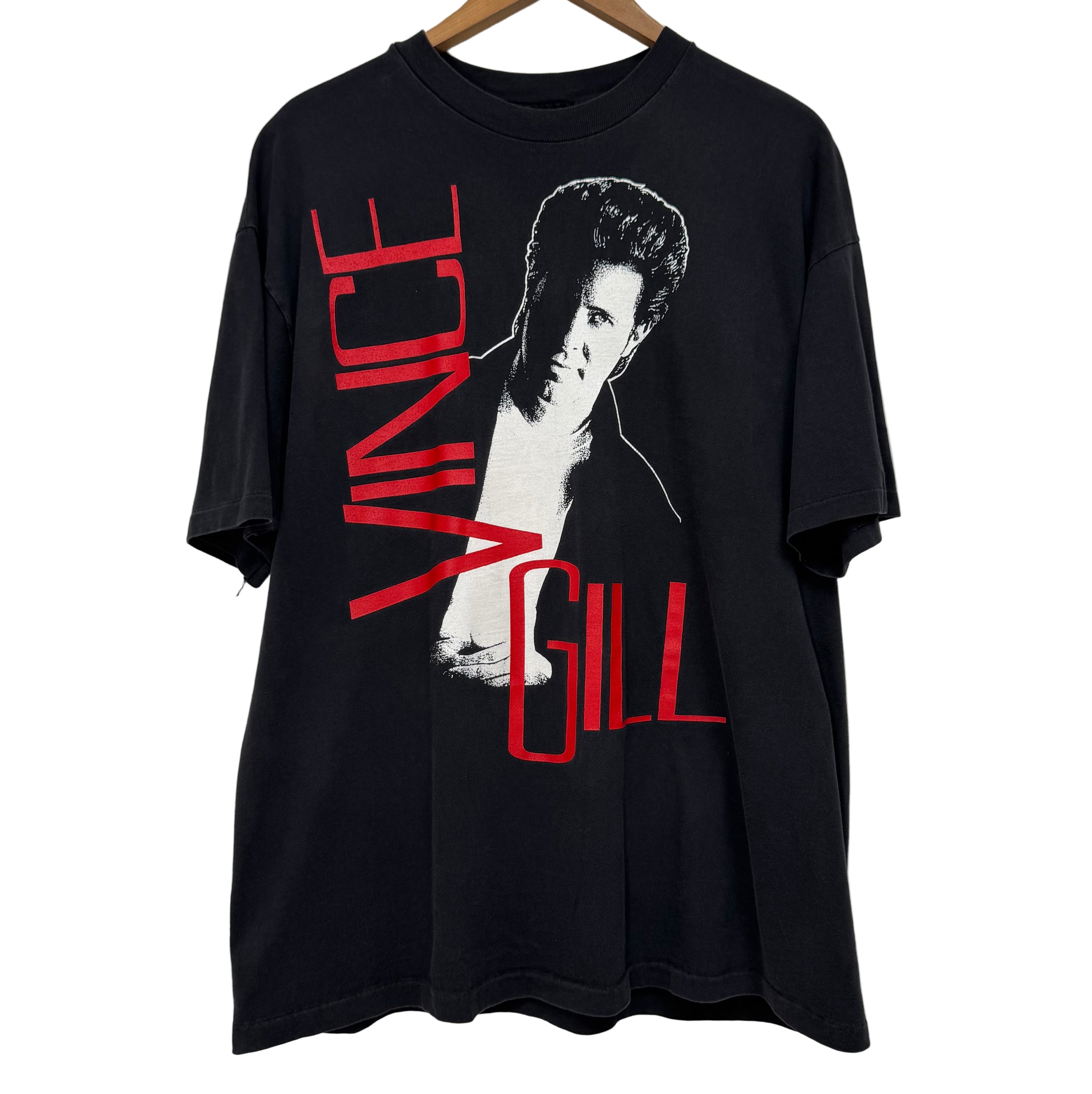 Vince Gill black tshirt vintage 1992 tour size XL USA slim fit – L N F