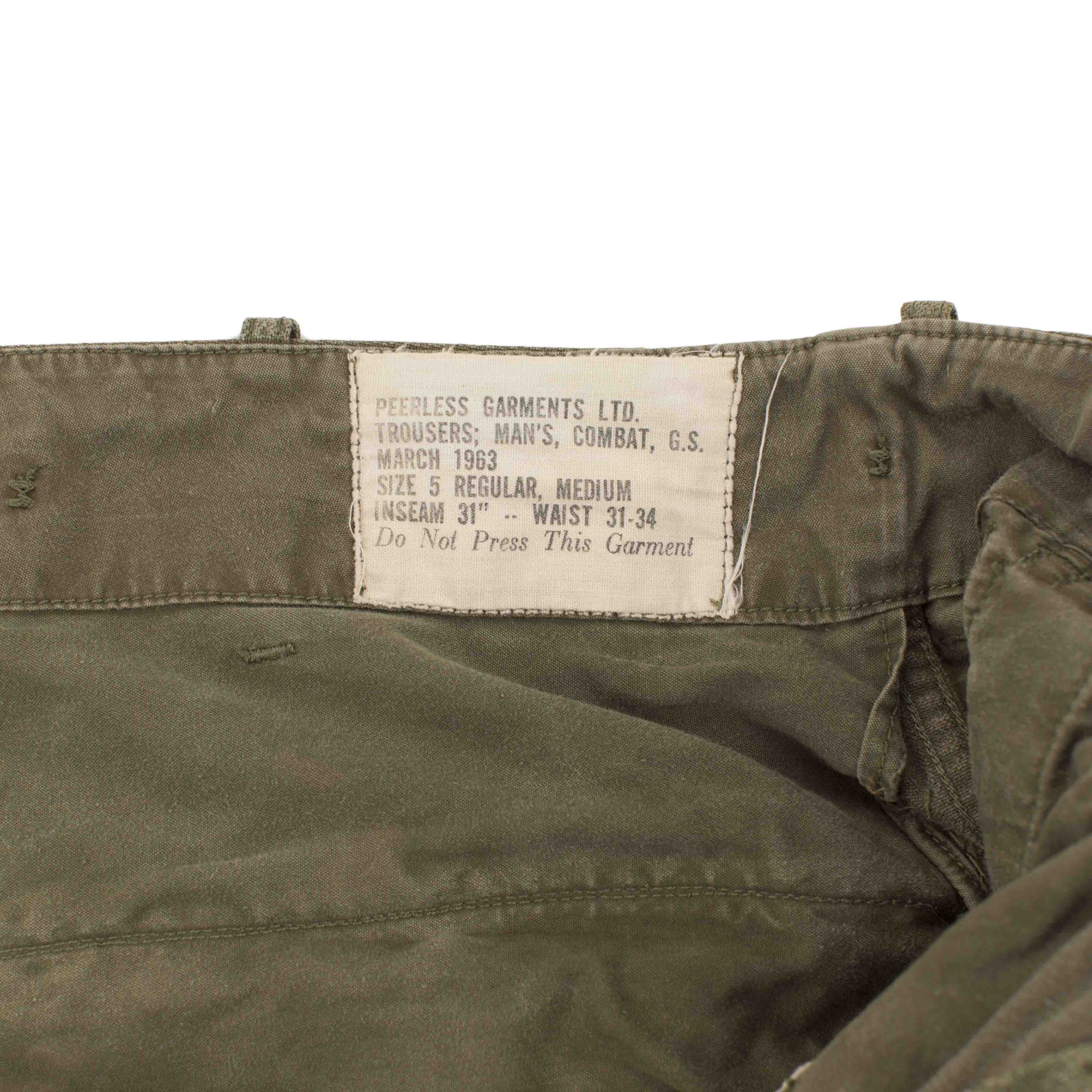 Military cargo pants heavyweight peerless garments trouser