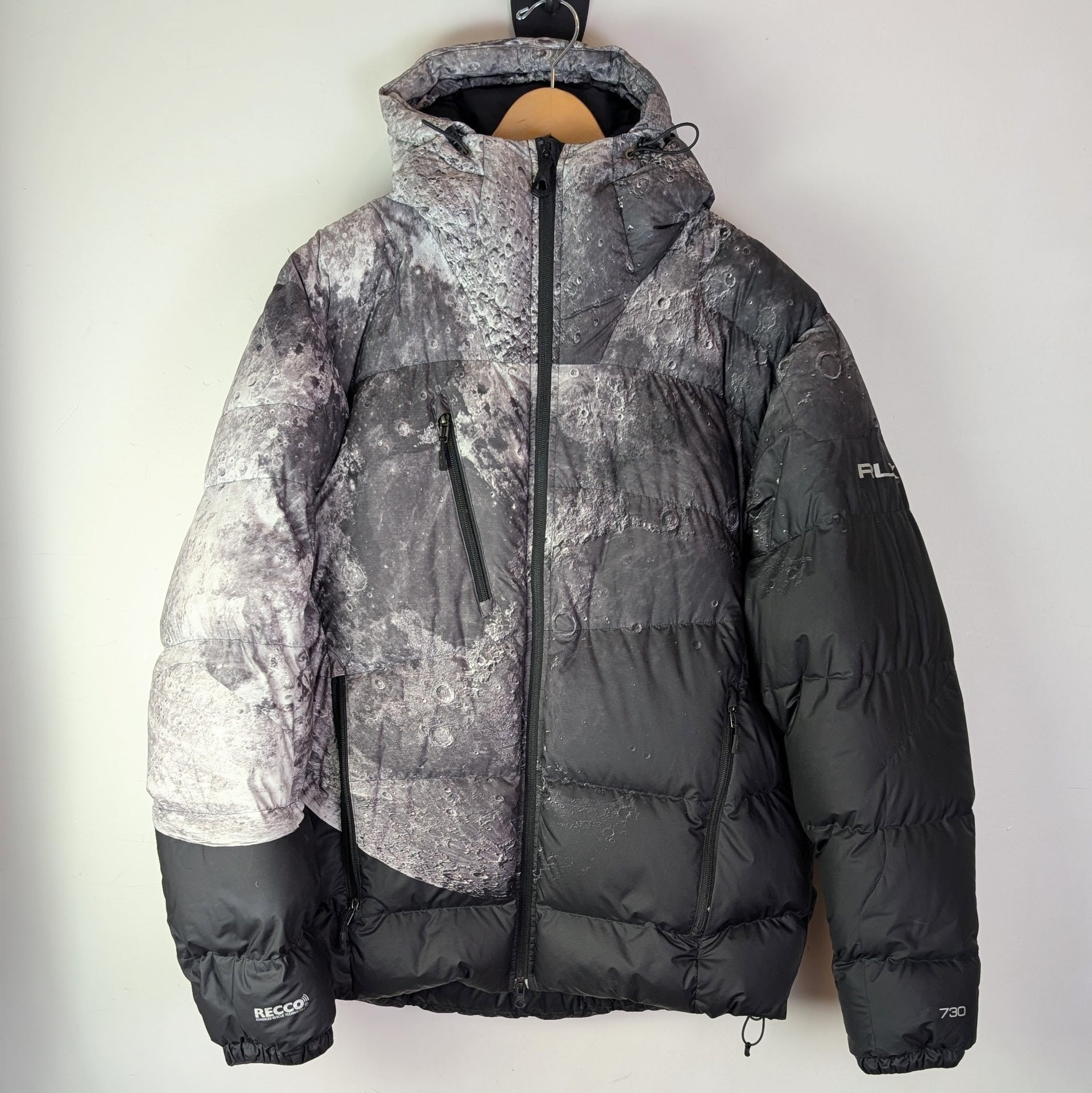 RLX recco lunar jacket 700 fill size large repair on arm – L N F