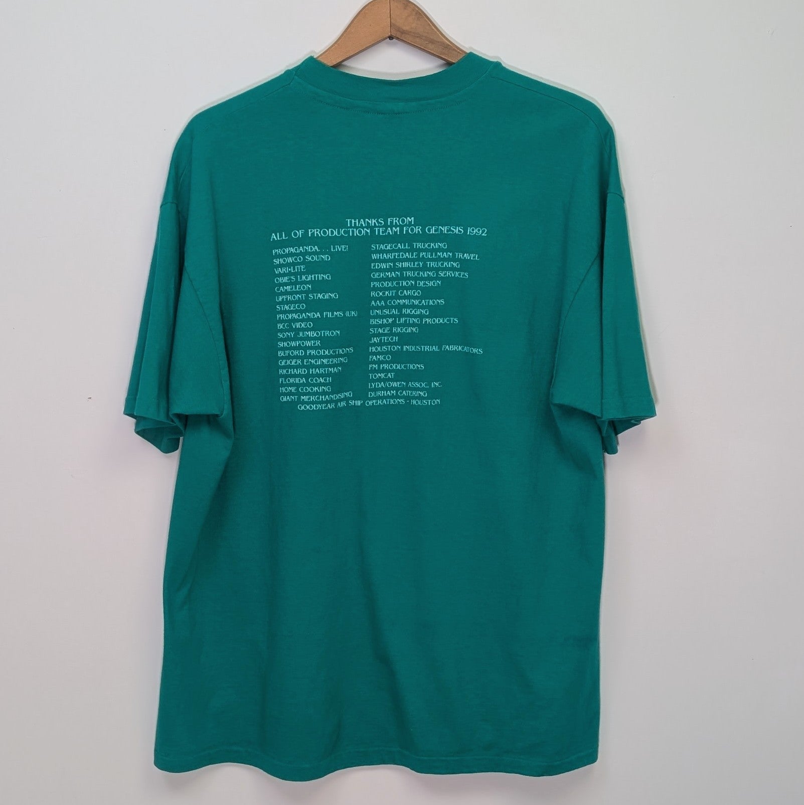 genesis tour 1992 Tシャツ Vintage Genesis Merch T-shirt 1992 Tour Double Side | eBay