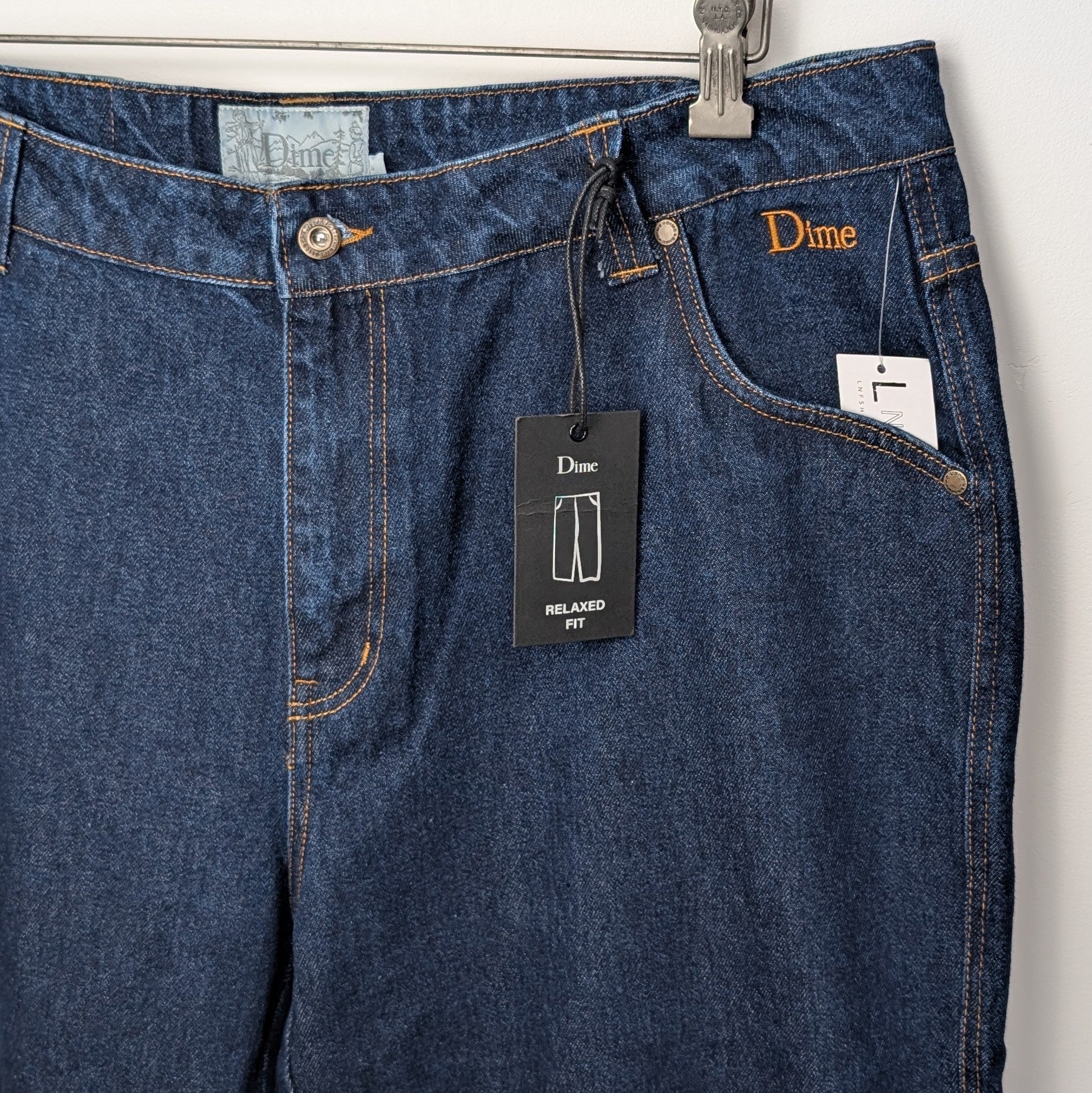 Dime relaxed fit denim jeans dark indigo size XL – L N F