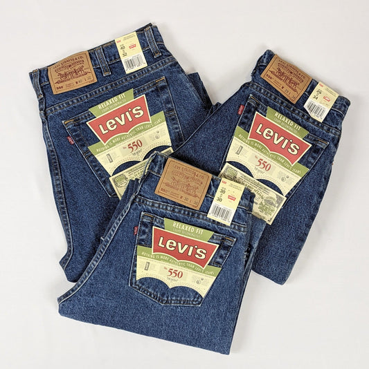Levis jeans 550 relaxed fit vintage 1990s deadstock made in Canada