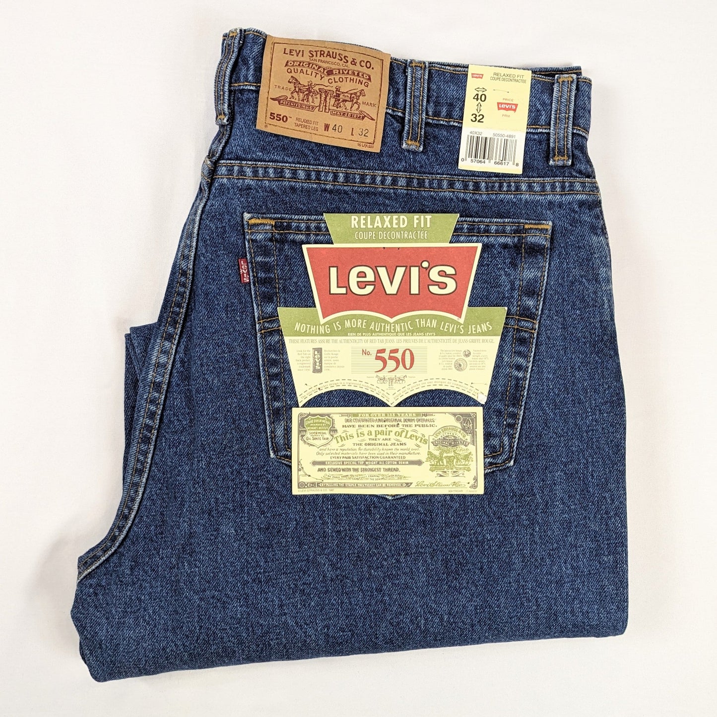 Levis jeans 550 relaxed fit vintage 1990s deadstock made in Canada