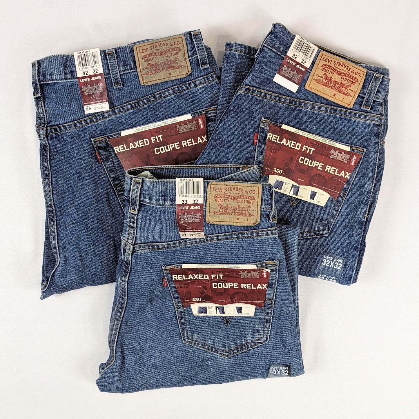 Levis jeans deadstock relaxed fit 550 thick cotton 2000s