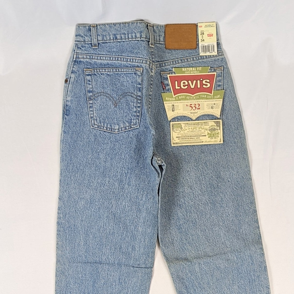 Levis jeans 532 vintage deadstock genuine leather made in Canada