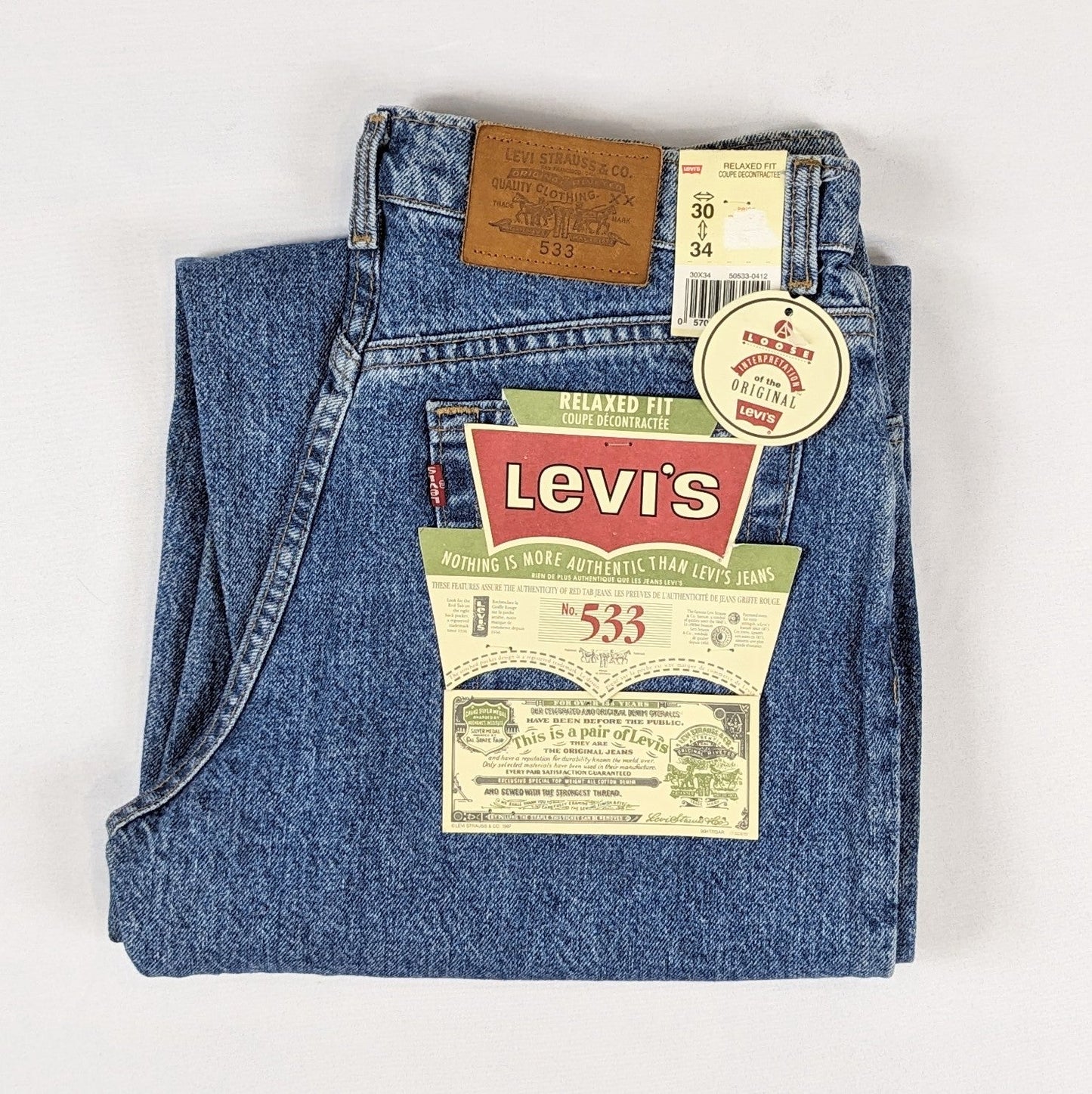 Levis jeans vintage 90s deadstock made in Canada size 30x34